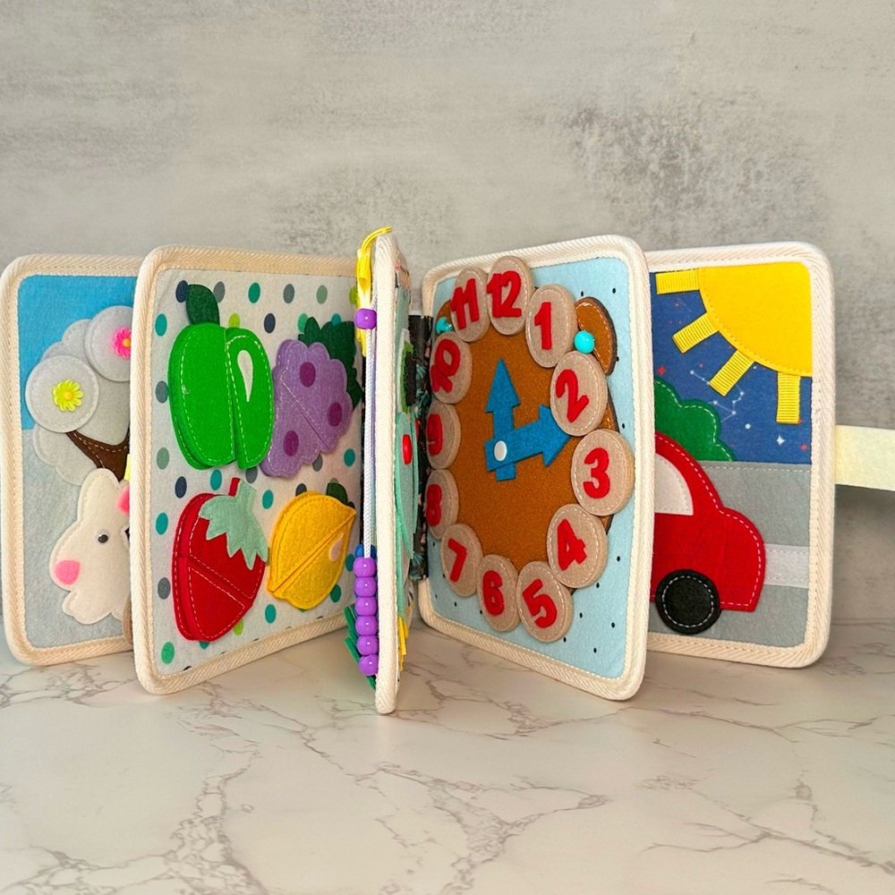 Interactive Felt Busy Book for Kids Approximately 7.87x 7.87 inches